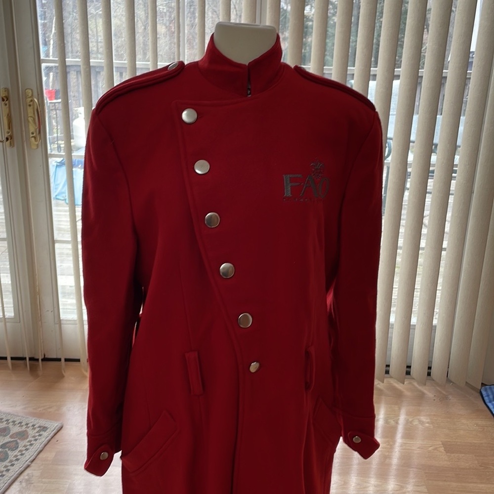 Fao Schwarz Vtg Employee Greeter Signature Red Overco… Gem
